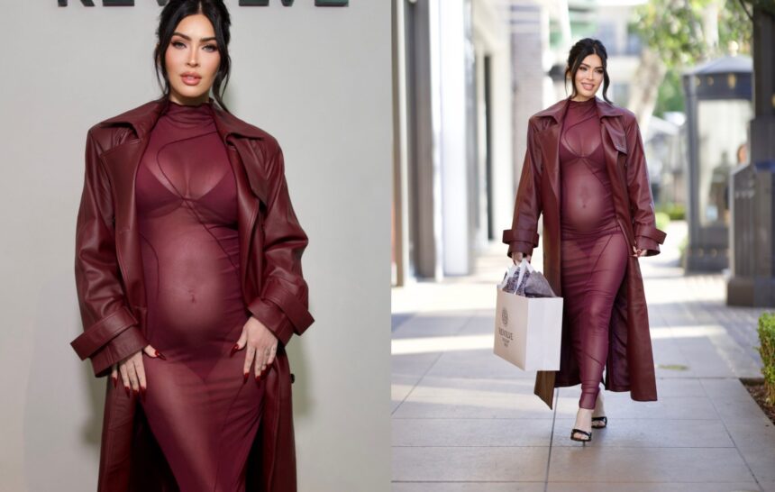 megan fox insarcinata pentru a patra oara a aparut intr o rochie transparenta si a aratat burtica de gravida la un eveniment monden 67487ed5d9e91