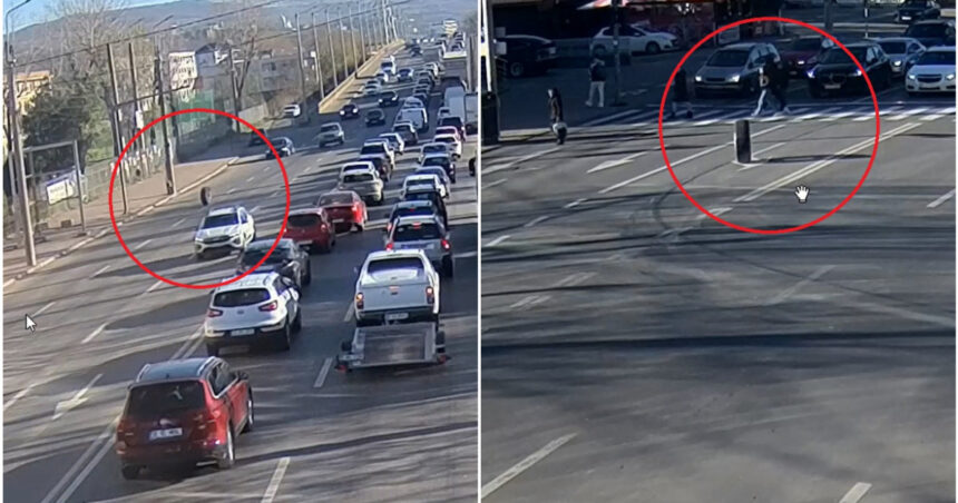 video o roata in deriva a facut slalom printre masini in iasi momentul in care aceasta e aproape sa loveasca in plin un grup de pietoni 674704292c927