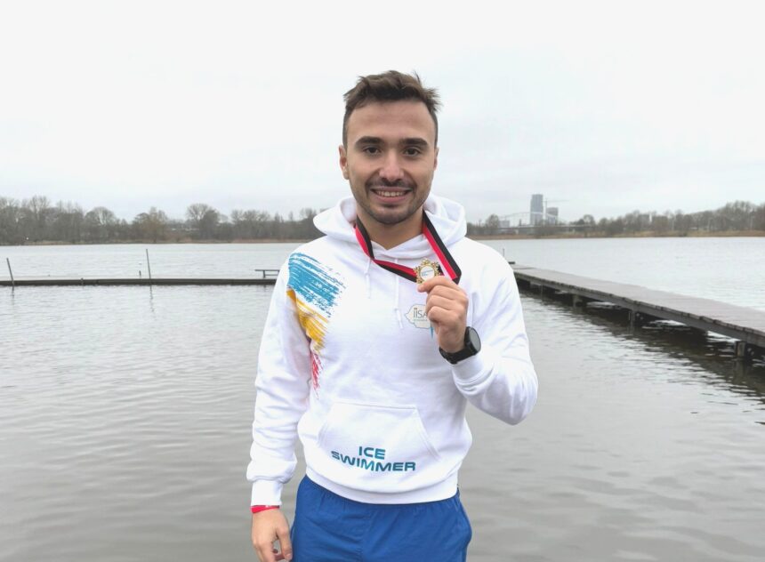 cristian tranulea a luat aurul la campionatele olandei la inot in ape inghetate 676014dce6f08