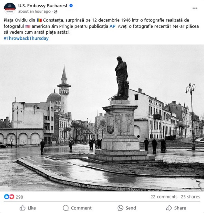 Piața Ovidiu, în urmă cu 80 de ani, publicată de Ambasada SUA la București 1 fotografie cu piata ovidiu in urma cu 80 de ani publicata de ambasada sua la bucuresti 675aa70460c30