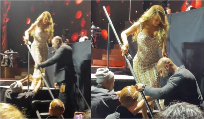 mariah carey filmata in timp ce merge cu greu pe scari motivul pentru care si a anulat mai multe concerte de craciun 67615d748826e