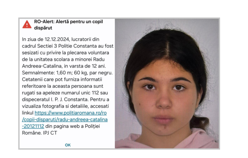 minora fugita dintr un centru de plasament a fost gasita de politistii din medgidia in aceasta dimineata 675bd70825fde