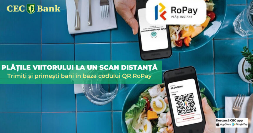 CEC Bank lansează serviciul de plăți instant RoPay cu telefonul mobil utilizând cod QR. 1 p cec bank ofera serviciul de plati instant ropay cu telefonul mobil prin cod qr 675003f0a8cde