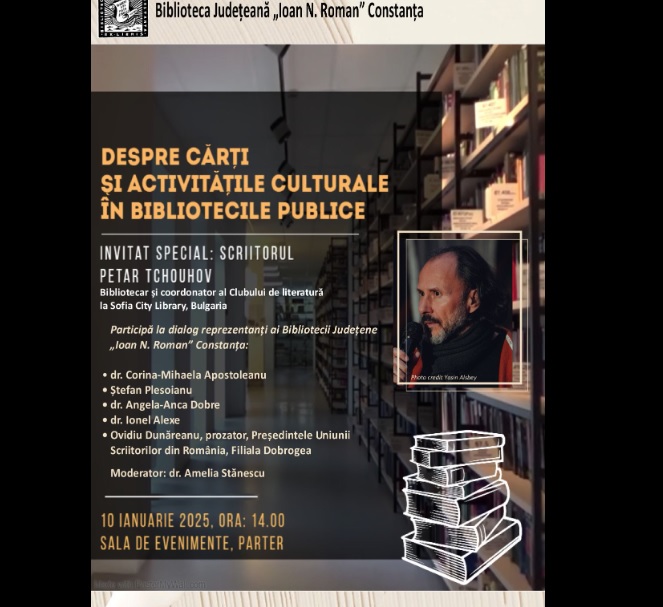 Scriitorul și bibliotecarul bulgar Petar Tchouhov, la Biblioteca Județeană „Ioan N. Roman“ Constanța 1 scriitorul si bibliotecarul de origine bulgara petar tchouhovvine la biblioteca judeteana ioan n roman constanta 6773972945db1