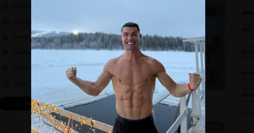 video cristiano ronaldo vacanta in laponia starul din campionatul saudit a facut o baie la 20 de grade celsius 676c0dbc68ced