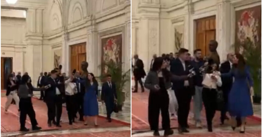 video sefa partidului lui calin georgescu a bruscat jurnalistii pe holurile parlamentului 676587f23217f