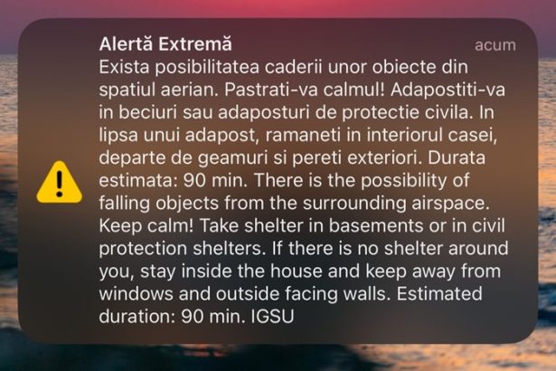 alerta extrema la tulcea mesaj ro alert despre posibilitatea caderii unor obiecte din spatiul aerian 6789f83dd4455