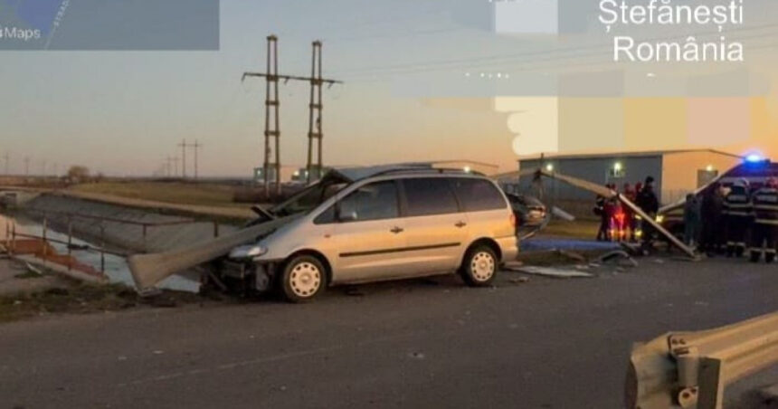 Accident spectaculos în județul Argeș. Cum a scăpat cu viață un șofer beat după ce mașina sa a fost străpunsă de un parapet metalic. 1 foto accident spectaculos in judetul arges cum a scapat cu viata un sofer beat dupa ce masina sa a fost strapunsa de un parapet metalic 6775990175e55