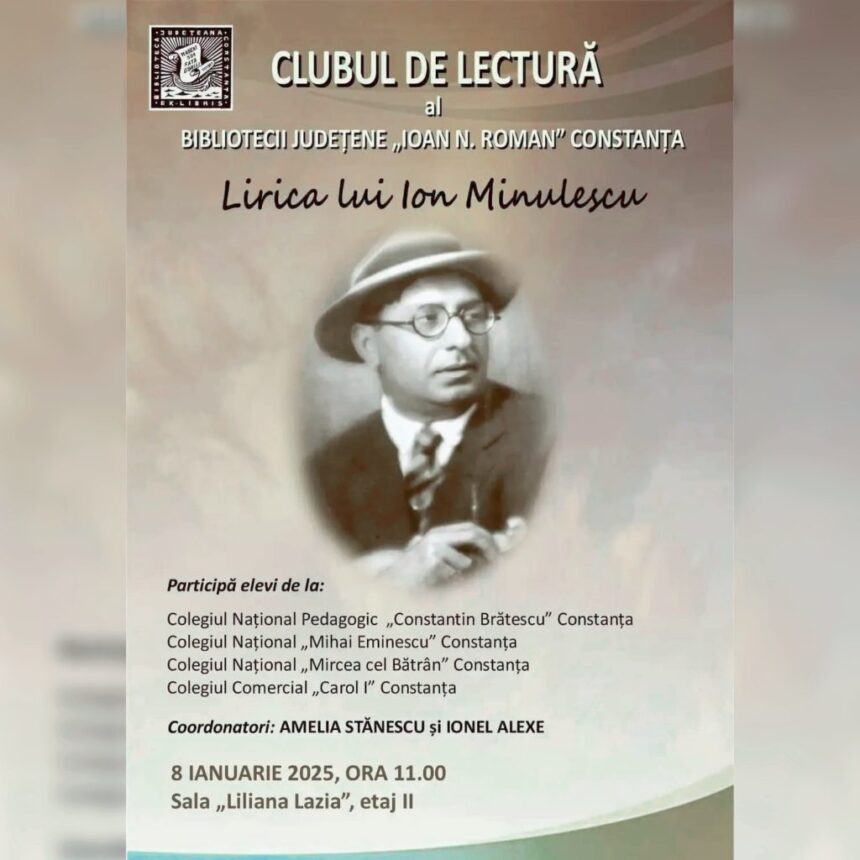 Lirica lui Ion Minulescu, tema ediției a doua a clubului de lectură de la Biblioteca Județeană Constanța 1 lirica lui ion minulescu subiectul editiei a doua a clubului de lectura la biblioteca judeteana constanta 677c7cb033ac2