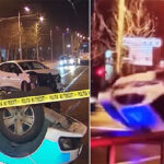 video momentul dezastrului o autospeciala de politie se rastoarna dupa ce este lovita de o masina 678235e632cf3