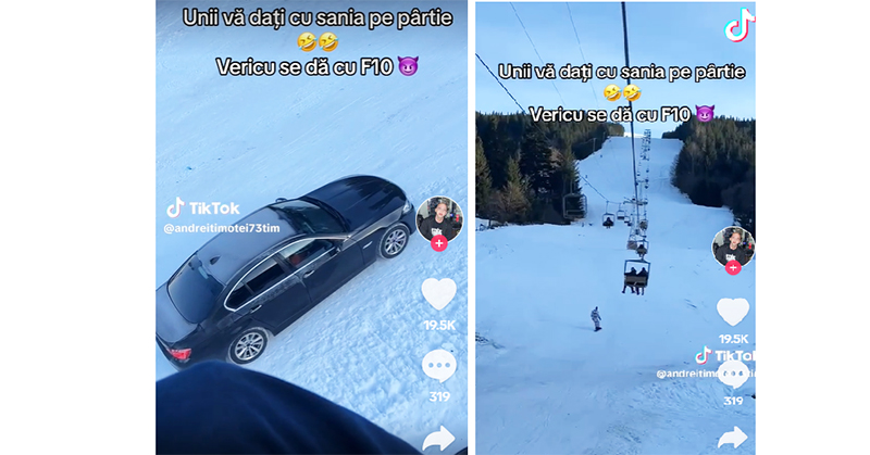 Șofer de BMW pe pârtie: Unii se dau cu sania, vericu’ se dă cu F10 1 video sofer de bmw cu bolidul pe partie unii va dati cu sania vericu se da cu f10 67782917bce1e