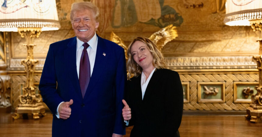 videofoto giorgia meloni l a vizitat pe donald trump la resedinta sa din florida 677adf0308e56