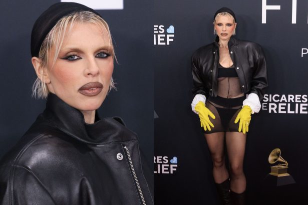 julia fox a uitat ca e pe covorul rosu a venit imbracata la premiile grammy in lenjerie intima si manusi de bucatarie 67a0ebcf57784