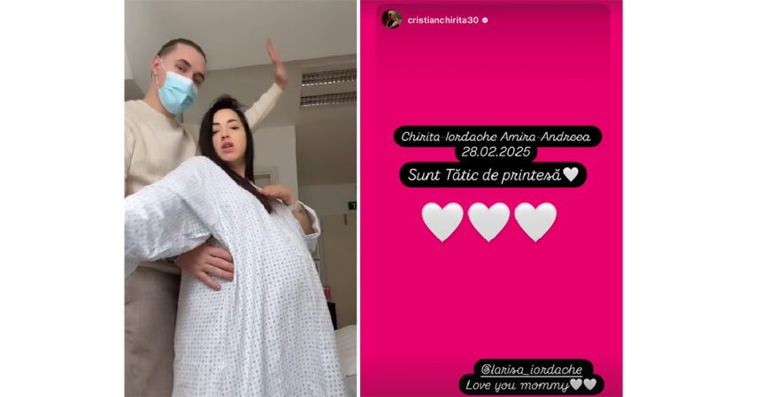 Larisa Iordache și Cristian Chiriță au devenit părinți: Numele special ales pentru fetița lor 1 larisa iordache si cristian chirita au devenit parinti ce nume special au ales pentru fetita lor 67c1ee521377a