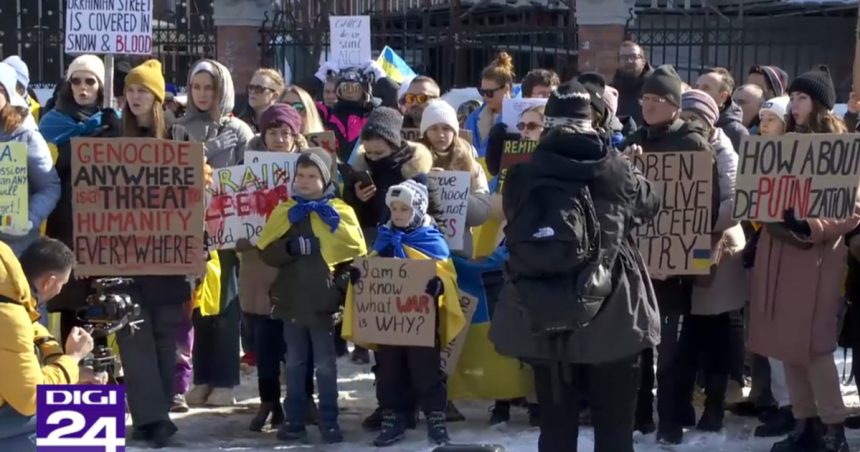 Manifestație de solidaritate cu Ucraina la București, cu ocazia împlinirii a 3 ani de la invazia rusă. 1 manifestatie de solidaritate cu ucraina la bucuresti luni se implinesc 3 ani de la invazia rusa 67bb0c9dc539e
