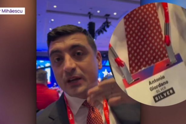 video george simion polemica in online dupa ce a fost surprins la conventia conservatorilor din sua cu ecusonul altcuiva 67bb532c5b983