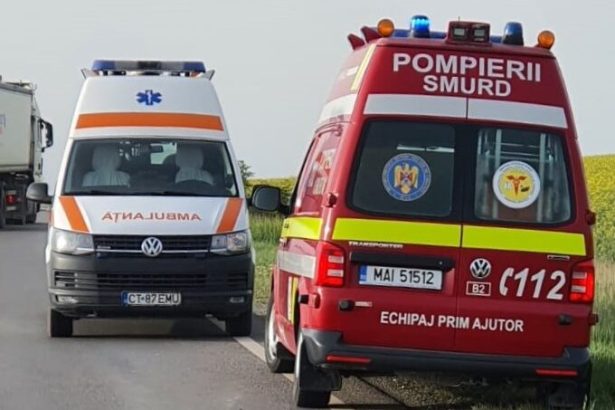 accident in sensul giratoriu din ovidiu la iesire de pe a4 sunt implicate trei masini si un camion intervin pompierii si ambulanta 67c54bb7737d4