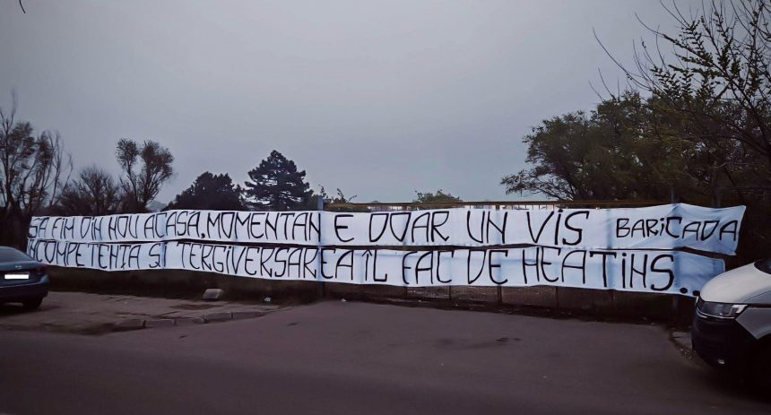 ce mesaj a fost afisat pe bannerul pus pe gardul fostului stadion de pe strada primaverii suporterii sunt suparati ca lucrarile nu au inceput 67e644b09a56f
