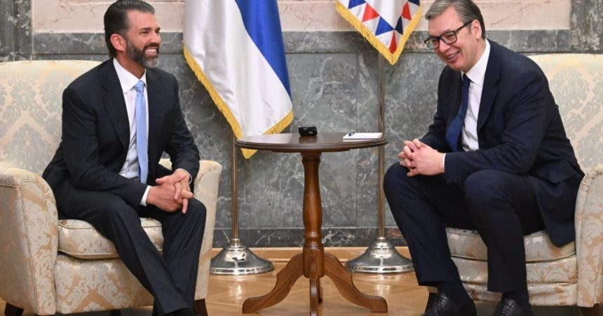 Fiul lui Donald Trump s-a întâlnit la Belgrad cu președintele sârb Aleksandar Vucic. Detalii despre discuțiile lor. 1 fiul lui donald trump s a intalnit la belgrad cu presedintele sarb aleksandar vucic ce au discutat cei doi 67d06a27d107e