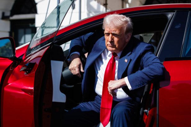 galerie foto donald trump si a cumparat o masina tesla intr un gest de sustinere pentru elon musk presedintele american nu va putea sa o conduca 67d1a65110743