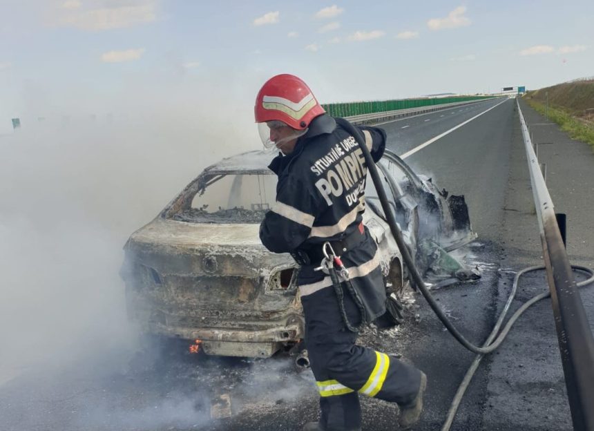 incendiu pe a2 autostrada soarelui un autoturism a luat foc intre medgidia si constanta intervin pompierii 67d8038a05d6f