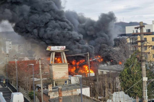 incendiu puternic la un depozit din sibiu traficul rutier este complet blocat in zona a fost emis mesaj ro alert 67d44629166ba