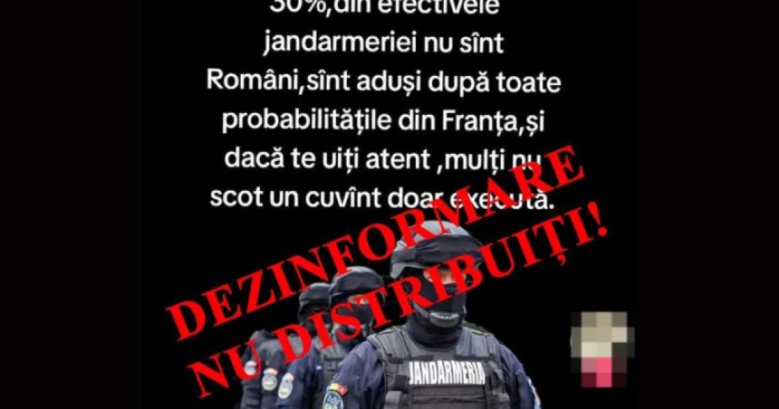 jandarmeria romana avertizeaza asupra unei noi dezinformari pe retelele sociale nu avem efective aduse din franta 67d03c90d4e9b