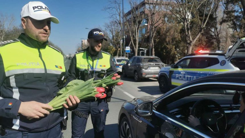 Polițiștii constănțeni au dăruit flori femeilor din trafic 1 politistii constanteni au oferit flori femeilor din trafic 67cc51fdc9094
