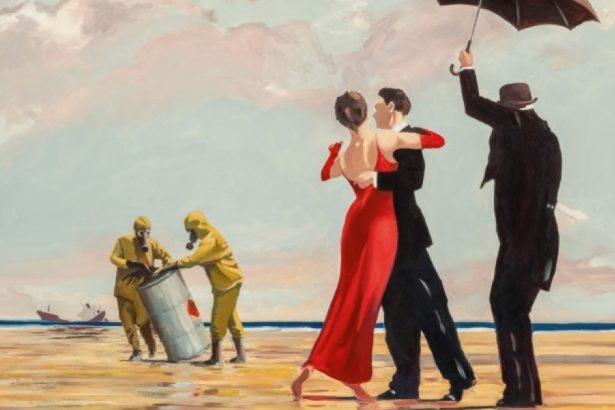 un tablou semnat de celebrul artist stradal bansky a fost vandut pentru o suma uriasa pentru cat a fost adjudecata lucrarea 67c81b2393255