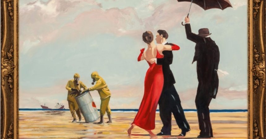 un tablou semnat de celebrul artist stradal bansky a fost vandut pentru o suma uriasa pentru cat a fost adjudecata lucrarea 67c81b2393255