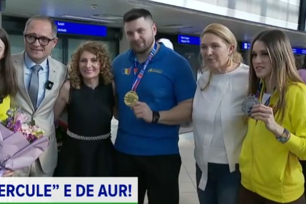 video exclusiv diana ion si rares toader performerii romaniei la atletism au fost asteptati de o pleiada de vedete la revenirea de la c e indoor 67d04a065990f