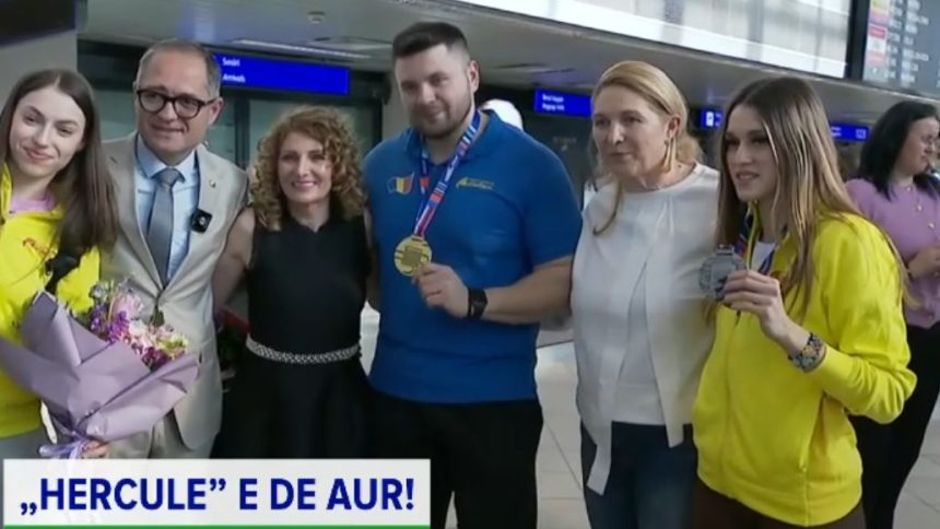 video exclusiv diana ion si rares toader performerii romaniei la atletism au fost asteptati de o pleiada de vedete la revenirea de la c e indoor 67d04a065990f
