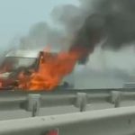 video o duba a luat foc pe autostrada bucuresti ploiesti circulatia rutiera este oprita pe sensul catre capitala 67e14768ab974
