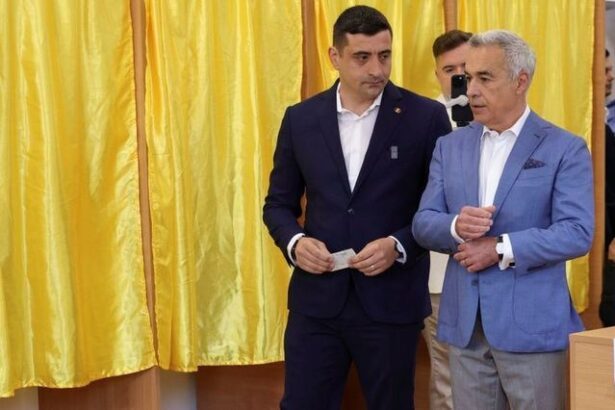 george simion si calin georgescu au venit impreuna la vot mic incident 682971c8f35ec
