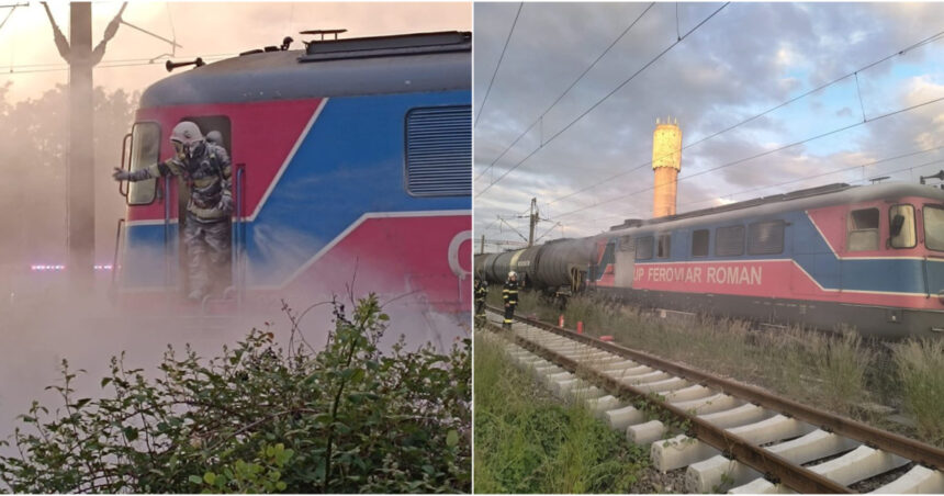 Incendiu la locomotiva unui tren de 36 de vagoane care transporta țiței, cu intervenția pompierilor din Prahova. 1 incendiu la locomotiva unui tren cu 36 de vagoane care transporta titei au intervenit pompierii din prahova 683a232716aef