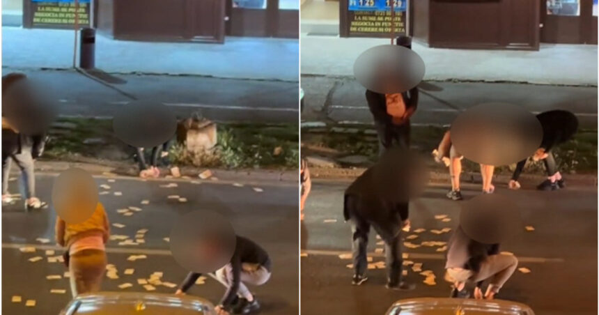 video incident neobisnuit in timisoara o femeie a aruncat 13 000 de euro in mijlocul strazii de ce a recurs la acest gest 6828e001c9cb4
