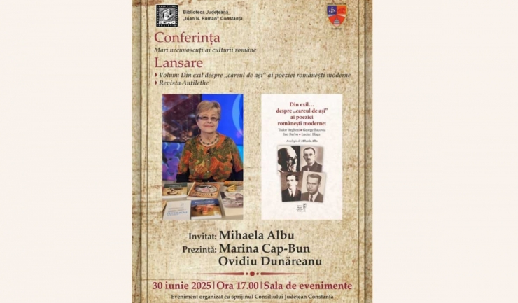 "Din exil despre «careul de ași» ai poeziei românești moderne: lansare de carte la Biblioteca Județeană Constanța" 1 din exil despre careul de asi ai poeziei romanesti moderne lansare de carte la biblioteca judeteana constanta 685e95d6be5d8