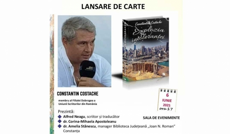 Lansare de carte „Explozia intoleranței", vineri, 6 iunie, la ora 17.00, la Biblioteca Județeană din Constanța 1 lansare de carte explozia intolerantei vineri 6 iunie la ora 17 00 la biblioteca judeteana constanta 684171ee2b4bd