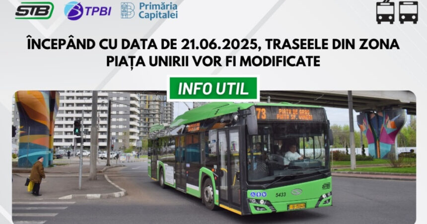 mai multe trasee ale stb se modifica incepand de sambata in zona piata unirii in capitala 68563fa2962aa