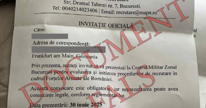 MApN: Românii din diaspora nu trebuie să se prezinte la centrele de recrutare. „Acest document este fals” 1 mapn romanii din diaspora nu sunt chemati la centre de recrutare acest document este fals 6841ad3defa73