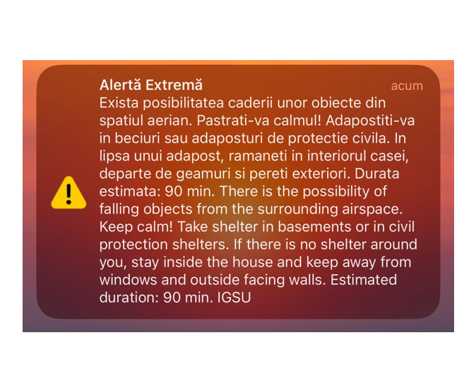 Mesaj Ro-Alert transmis locuitorilor din județul Tulcea, în apropierea graniței cu Ucraina 1 mesaj ro alert primit de locuitorii din judetul tulcea din apropiere de granita cu ucraina 684a5942b7965