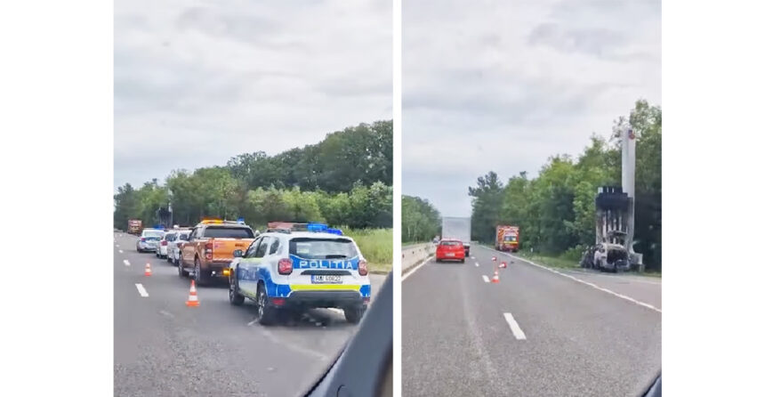 video un sofer a murit carbonizat dupa ce a lovit o borna kilometrica la fata locului nu existau urme de franare 68485eff7c634