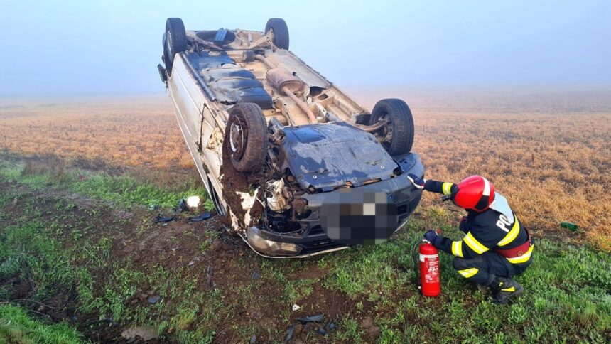 a intrat cu masina in sensul giratoriu de pe dn 39 si s a rasturnat soferul a fost depistat cu alcoolemie 686519b468a6e