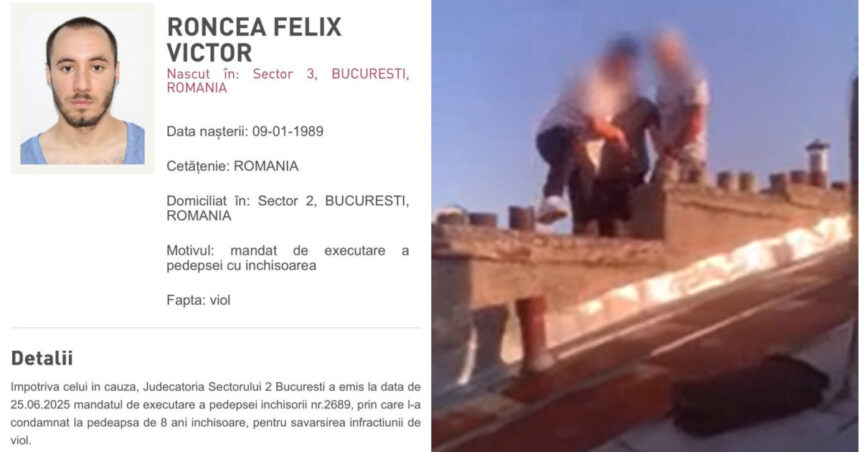 Bărbat dat în urmărire națională, capturat pe acoperișul unei clădiri din Capitală, condamnat la 8 ani de închisoare pentru viol. 1 barbat dat in urmarire nationala prins pe acoperisul unei cladiri din capitala fusese condamnat la 8 ani de inchisoare pentru viol 687162862e453