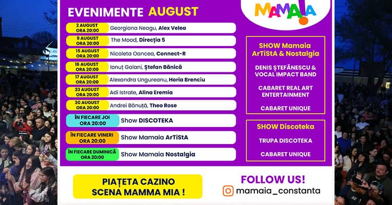 Evenimentele din Mamaia în luna august: muzică, spectacole, istorie și distracție 1 ce se intampla in mamaia in luna august muzica spectacole istorie si valuri de distractie 688a18cc0dfbf