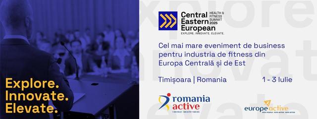 RomaniaActive și EuropeActive organizează la Timișoara CEE Health & Fitness Summit - cel mai important eveniment regional dedicat industriei de fitness și wellness, revenind pe 3 iulie. 1 romaniaactive si europeactive aduc la timisoara cee health fitness summit cel mai important eveniment regional dedicat industriei de fitness si wellness revine pe 3 iulie 6863bdc605e21