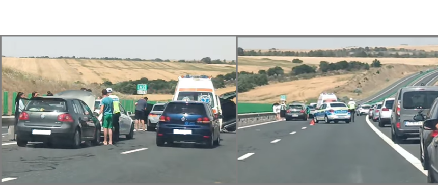 traficul de pe a2 a fost deviat pe dn 22 in urma accidentului cu 7 autoturisme din zona localitatii pestera 686a3ffc722f9
