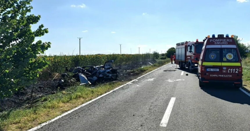 video accident mortal in teleorman o masina si o duba s au ciocnit violent dupa impact un autoturism a luat foc 686f80e18dba3