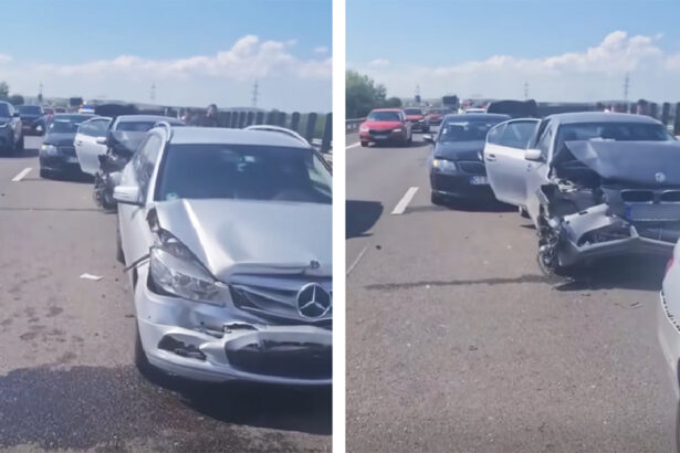 video accident rutier in lant pe autostrada toti sunteti piloti cu ochii in telefon si talpa atata stiti 6885e887e5576