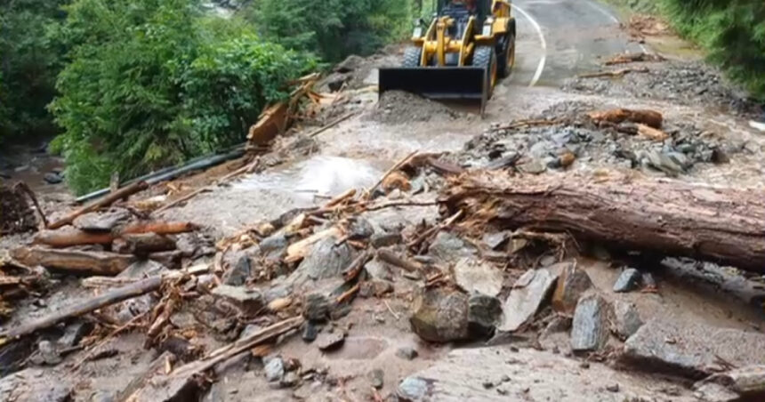 Blocaj pe Transfăgărășan din cauza unei viituri, cu drum acoperit de bucăți de copaci și pietre 1 video blocaj pe transfagarasan in urma unei viituri soseaua s a umplut cu bucati de copaci si pietre 6876774b1ecd4